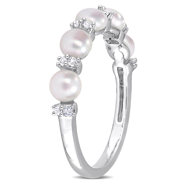 Mimi & Max Semi Eternity Ring Silver US 5 4
