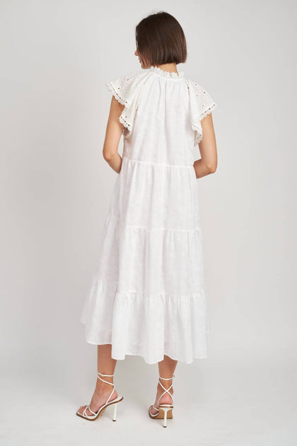 En Saison Delilah Midikleid Weiß Large 4