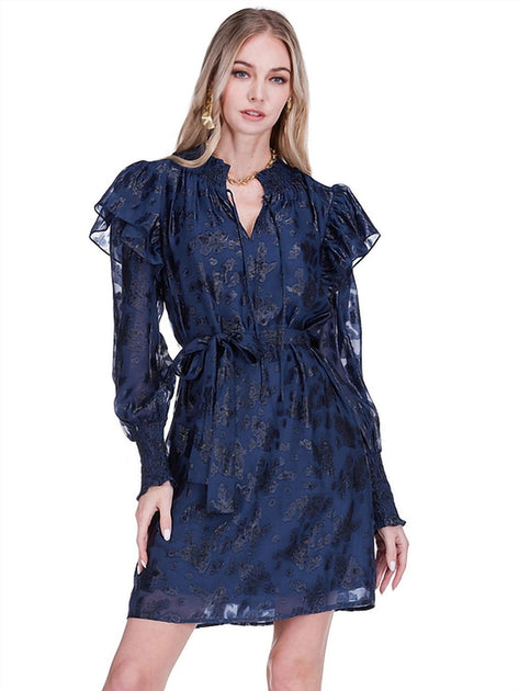Robe à manches volantées Joy Joy Bleu XSmall 3