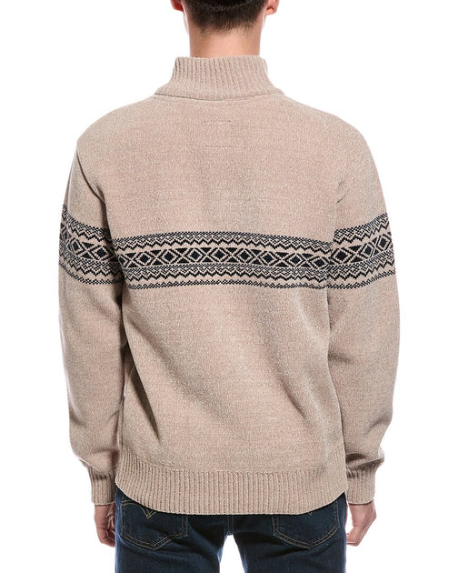 Point Zero Semi Fit 1/4-Zip Mock Neck Sweater Beige Small 3
