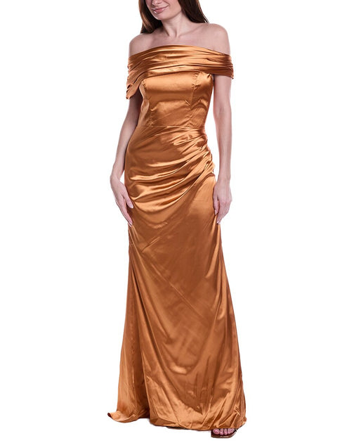 Rene Ruiz Satin Kleid Braun US 4 2