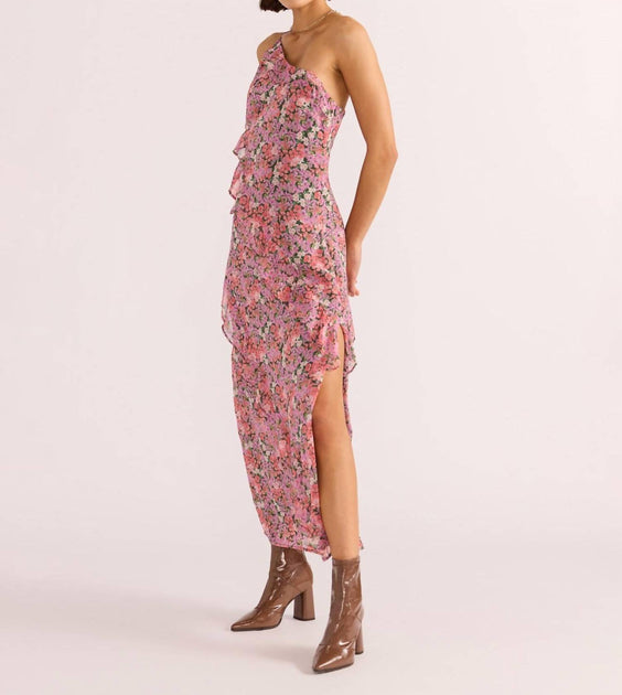 MINKPINK Amelia Floral Ruffle Maxi Dress Multi Small 4