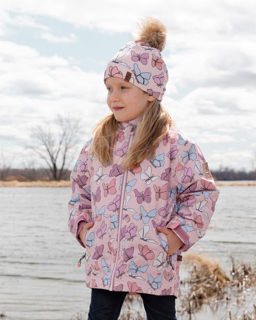 Deux par Deux Mid-Season Jacket Pink Printed Butterflies US 8 4