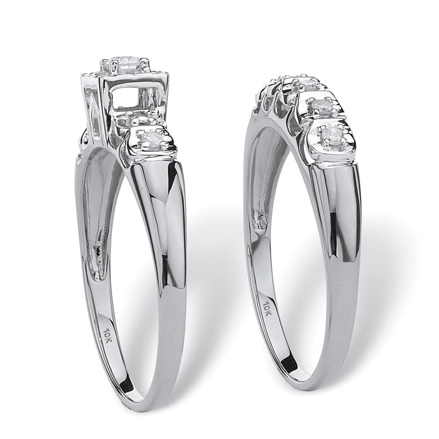 Palm Diamond Bridal Set White Gold US 7 3