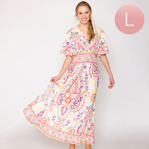 TRUEDAMES Paisley Print Maxi Dress Multi Large 2
