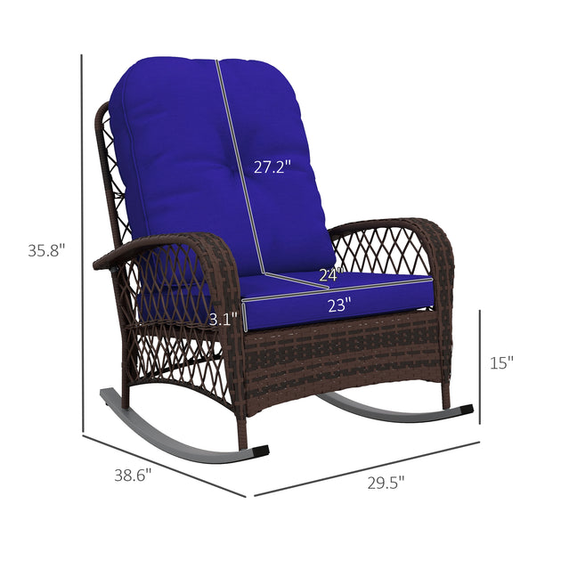 Hivvago Rocking Chair Dark Blue 4