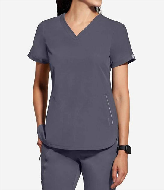 Healing Hands Skyler V-Neck Scrub Top Grey Medium 3