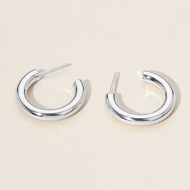 FASHNZFAB Hoop Earrings Silver 3