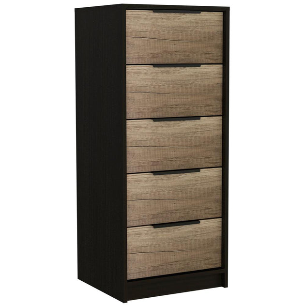 Depot E-Shop Patten 2 Piece Bedroom Set Black/Oak 3