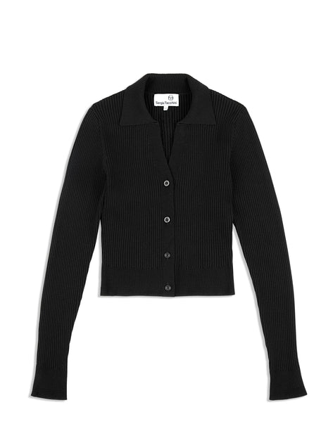 Sergio Tacchini Magreta Rib Cardigan Black Small 2