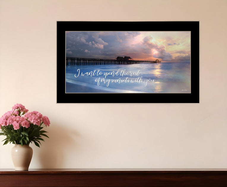 Hivvago Rest of My Sunsets Framed Print Wall Art Black 6