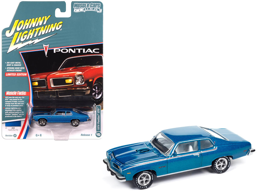 Johnny Lightning 1974 Pontiac GCO Diecast Regatta Blue 1/64 2