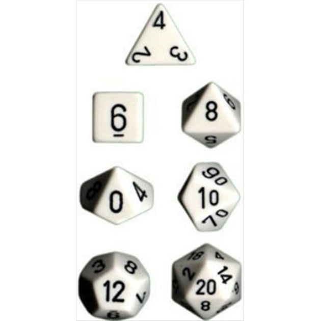 Chessex 25401 Polyhedral Dice Set White/Black 7 Pieces 2