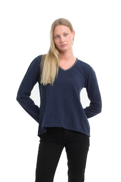 WILT V-Neck Tee Blue Small 4
