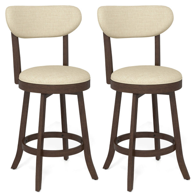 Hivvago Set of 2 Counter Height Bar Stools Brown 3
