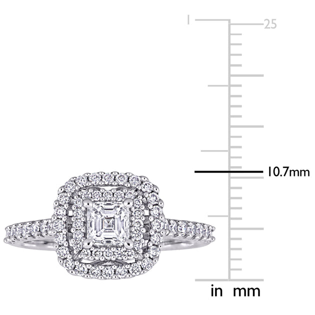 Mimi & Max Double Halo Engagement Ring White Gold US 8 4
