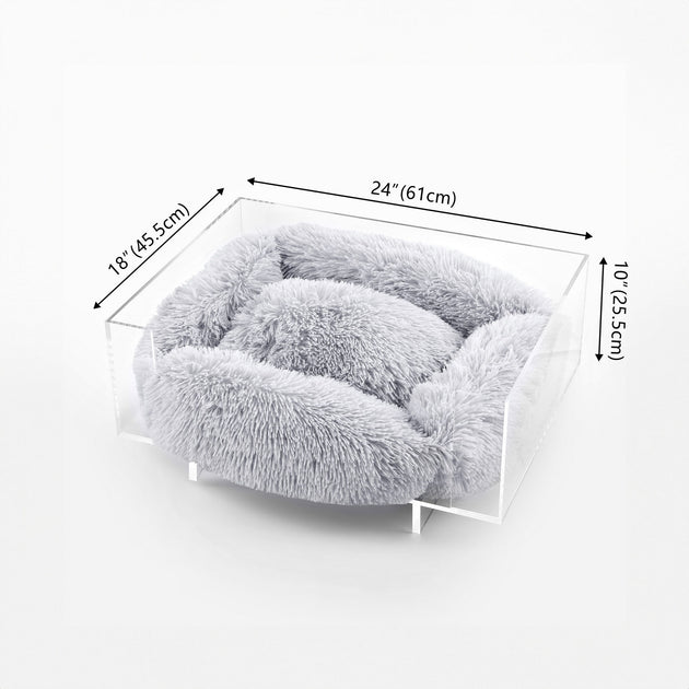 THE LICKER STORE Carole Pet Bed Light Gray/Clear 4