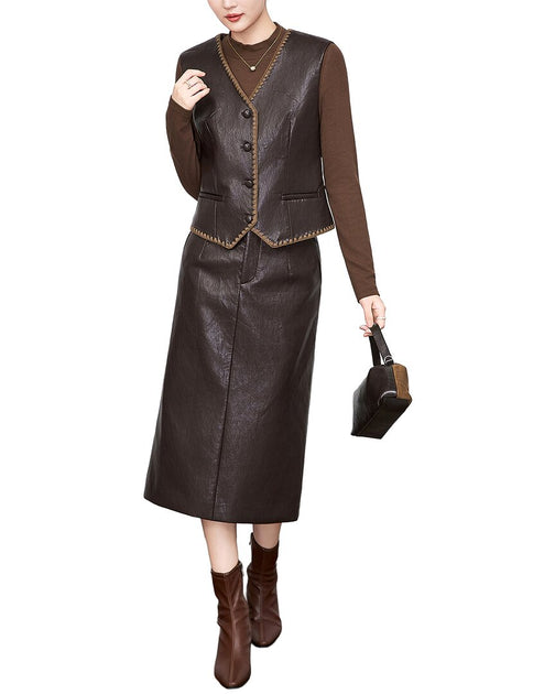Monique Lagarde Weste und Rock Set Schwarz US 0 2