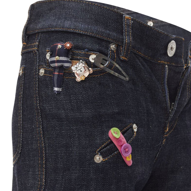 Moschino Vintage Embroidered Cargo Jeans Blue EU 34 3