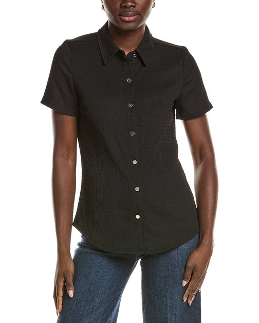 Jones New York Texturiertes Hemd Schwarz Medium 2