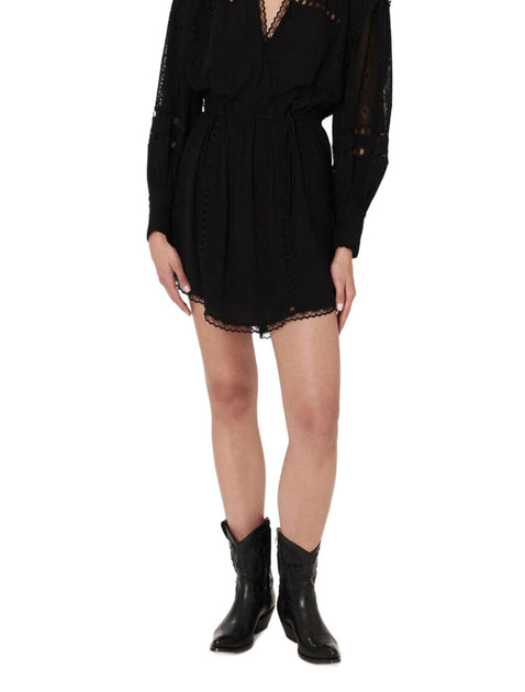 IRO Cassie V-Neck Mini Dress Black EU 34 2