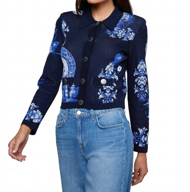 L'Agence Osiris Jacquard Cardigan Multi Medium 4