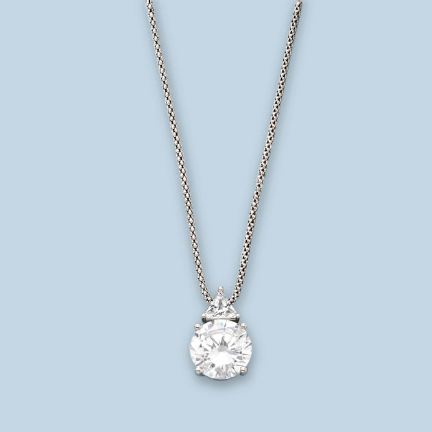 Ross-Simons CZ Pendant Necklace Silver 4