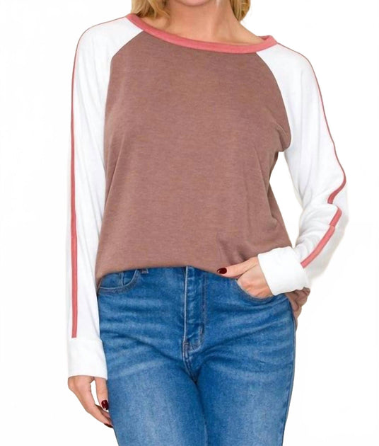STACCATO Raglan Long Sleeve Shirt Brown Medium 2