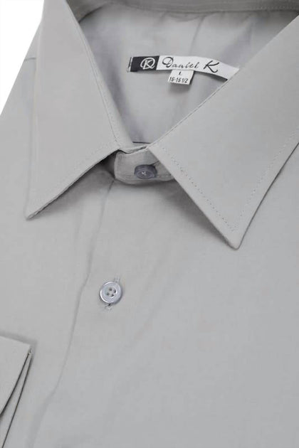 Daniel K Men's Long Sleeve Button Up Shirt Grey 2X 3