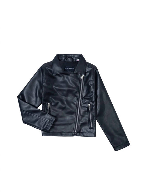 Silver Jeans Co. Girls Biker Jacket Black XL 2