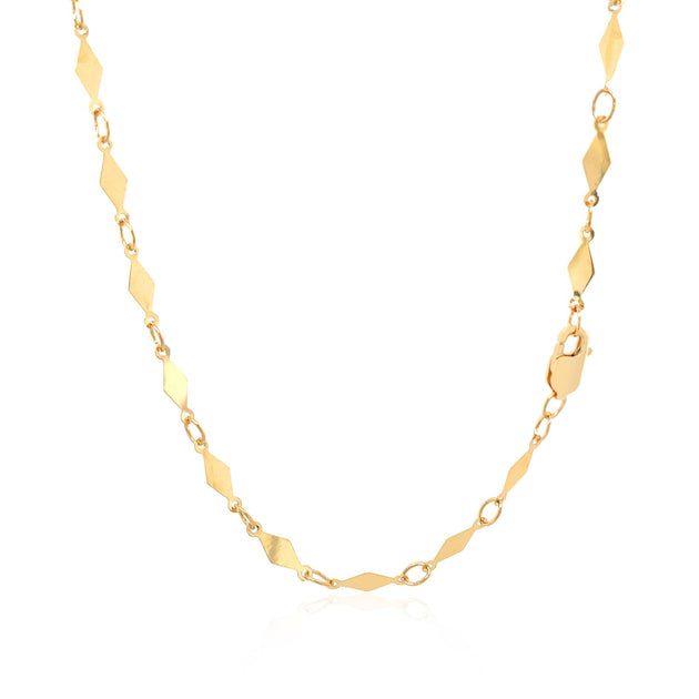 FASHNZFAB Diamond Motif Chain Yellow Gold 3.00 mm 3
