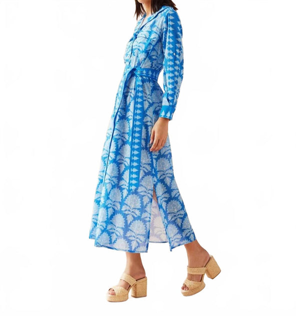 OMIKA Palma Midi Dress Blue Medium 4