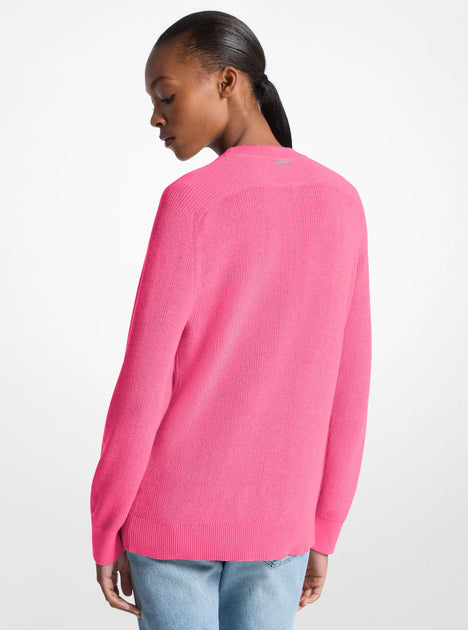 Michael Kors Braided Logo Sweater Pink Small 3