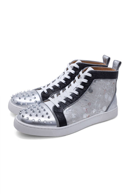 BARABAS Hollywood Boulevard High Top Sneakers Silver US 7 2