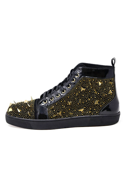 BARABAS Shin Splints High Top Sneakers Gold US 9 3