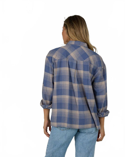 Salty Crew Nomad Flannel Shirt Blue Large 3