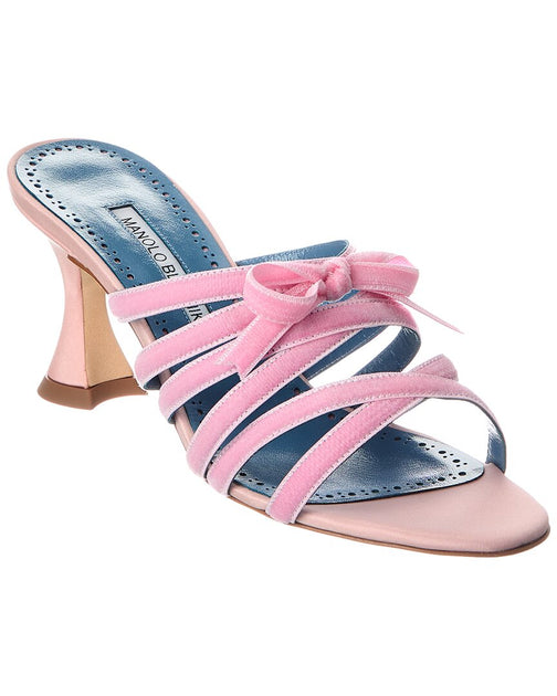 Manolo Blahnik Clementel 80 Velvet Sandal Pink EU 40 2