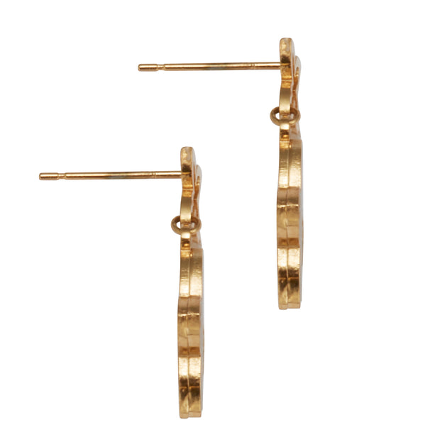 Palm Clover Earrings White Gold 3