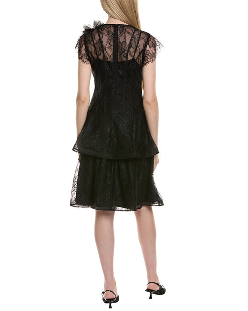 Teri Jon Minikleid mit Kapellenärmeln Schwarz US 6 3