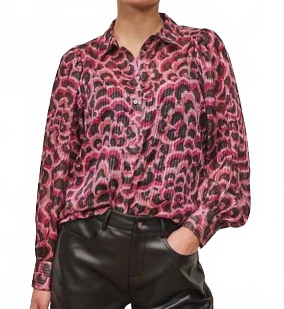 ESQUALO Basic Feather Flow Blouse Black/Pink US 10 2