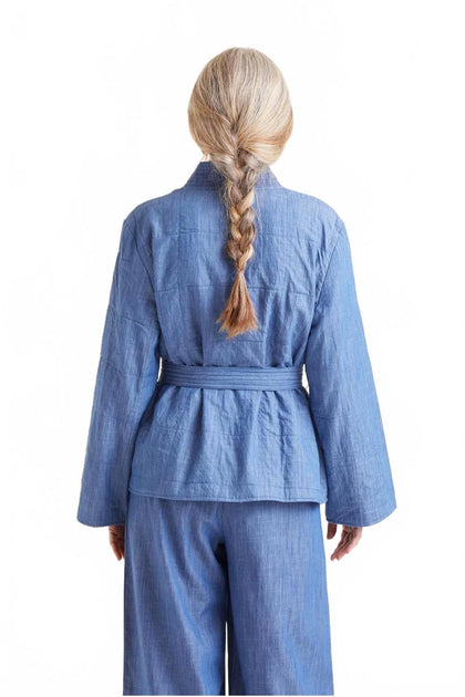 Compania Fantastica Chambray Kimono Jacket Blue Small 3