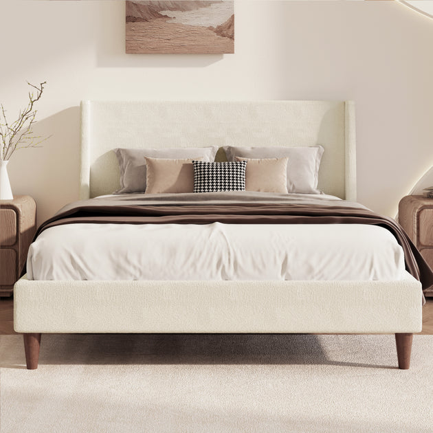 Streamdale Platform Bed Ivory King 2