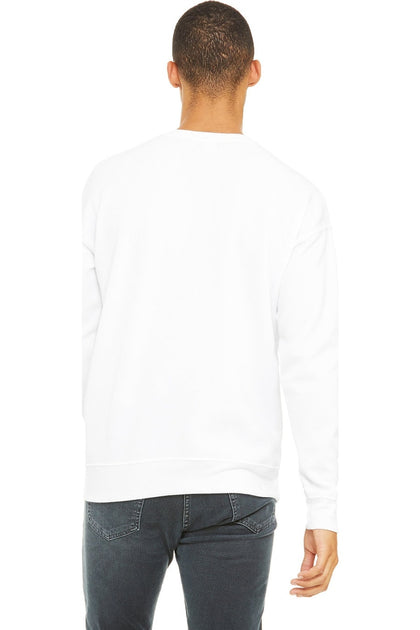 Bella + Canvas Unisex Adult Fleece Drop Shoulder Sweatshirt White Large 3