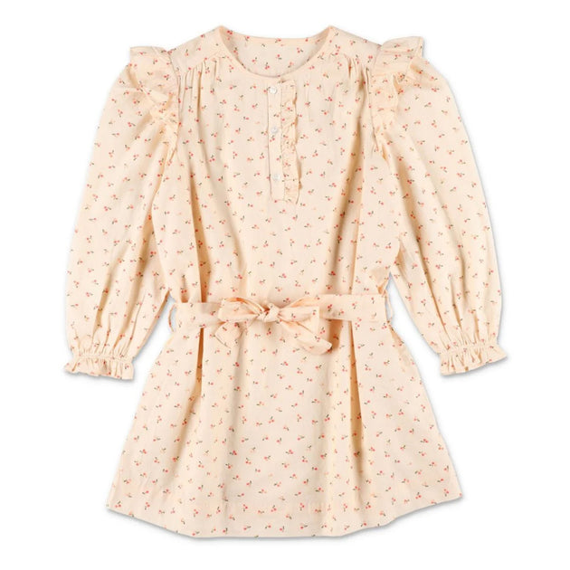 Bonpoint Tosca Cherry Print Dress Beige 12 Years 2