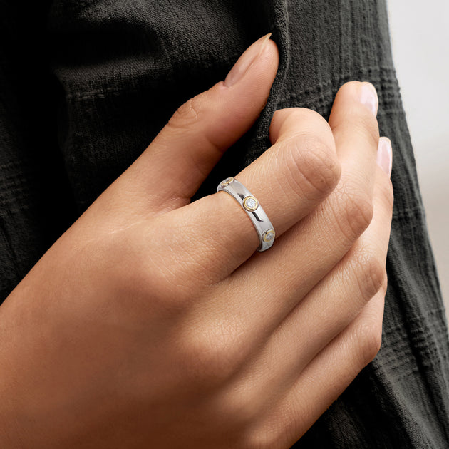 Ross-Simons Bezel-Set Lab-Grown Diamond Ring Silver US 6 3