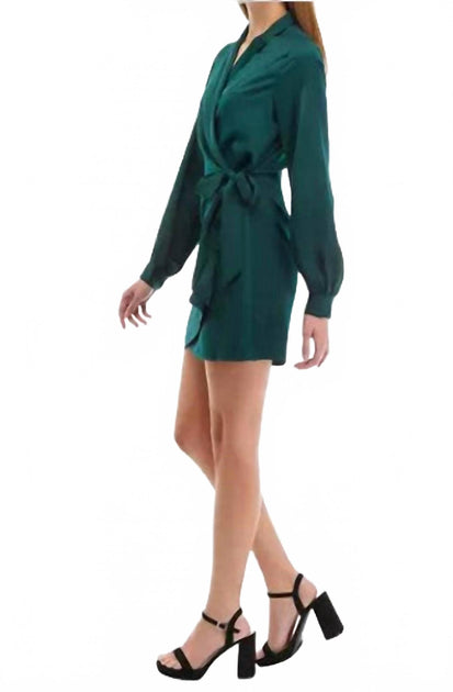 Lost + Wander Modern Love Wrap Mini Dress Green Small 4