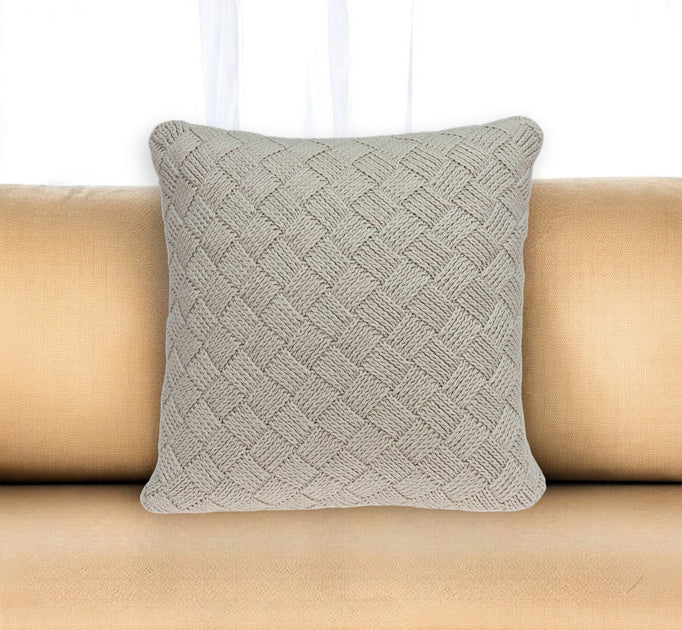 Hivvago Accent Pillow Cover With Poly Insert Beige 20x7x20in 2