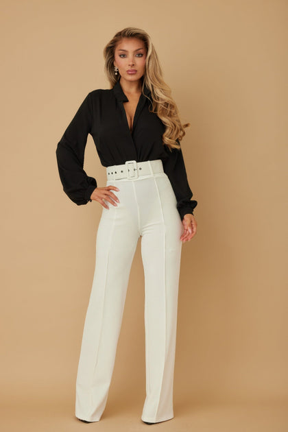 TRUEDAMES High Waist Flared Pants Pink Small 3