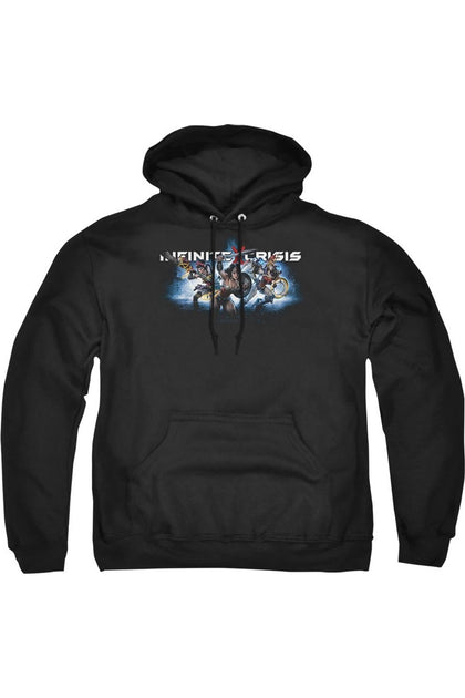 Gildan Infinite Crisis Ic Blue Hooded Sweatshirt Black Medium 2