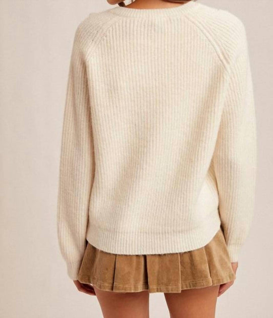 Hem & Thread Chamille Sweater Beige Small 4